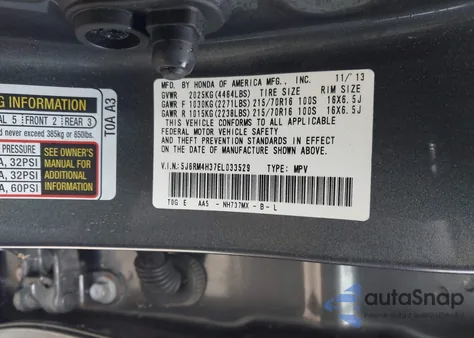 2014 Honda Cr-V Lx from USA, damaged, VIN 5J6RM4H37EL033529